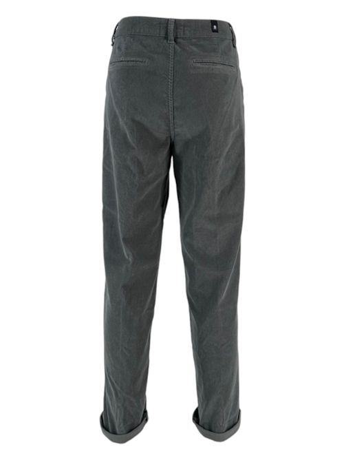 Women's trousers with slant pocket in gray velvet Atelier Cigala's | 344-TVS21167